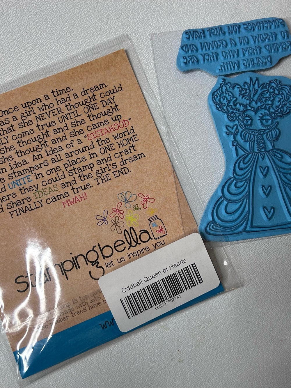 ODDBALL Queen Of Hearts Stamping Bella Cling Rubber Stamp - Alice In Wonderland - Picture 4 of 7